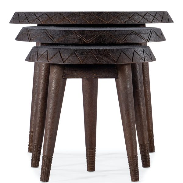 COMMERCE & MARKET CARVED NESTING TABLES Hot on Sale